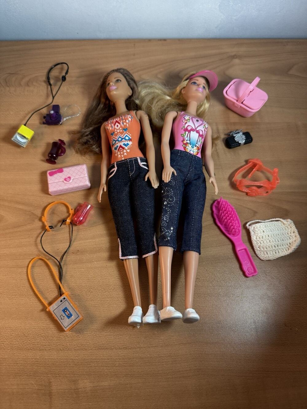 Bundle Of 2 Modern Barbies Built In SwimSuits; Modern Outfits, Accessories, Tech